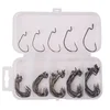 Peche 50Pcs/bag Crochet Hook Set Crank Fishing Hook Worm Hooks Tackle Case Barbed Hooks Carp Fishing Hooks