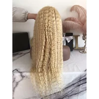 

Baoli hair cuticle aligned virgin remy Brazilian human hair water curly blonde 613 lace front wig