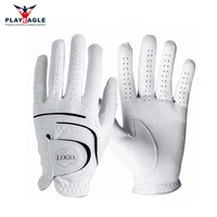 

Custom Logo Absorbent Skid-Proof Sport Gloves Gym Breathable Golf Gloves Left Or Right Hand Full Cabretta Leather Golf Gloves