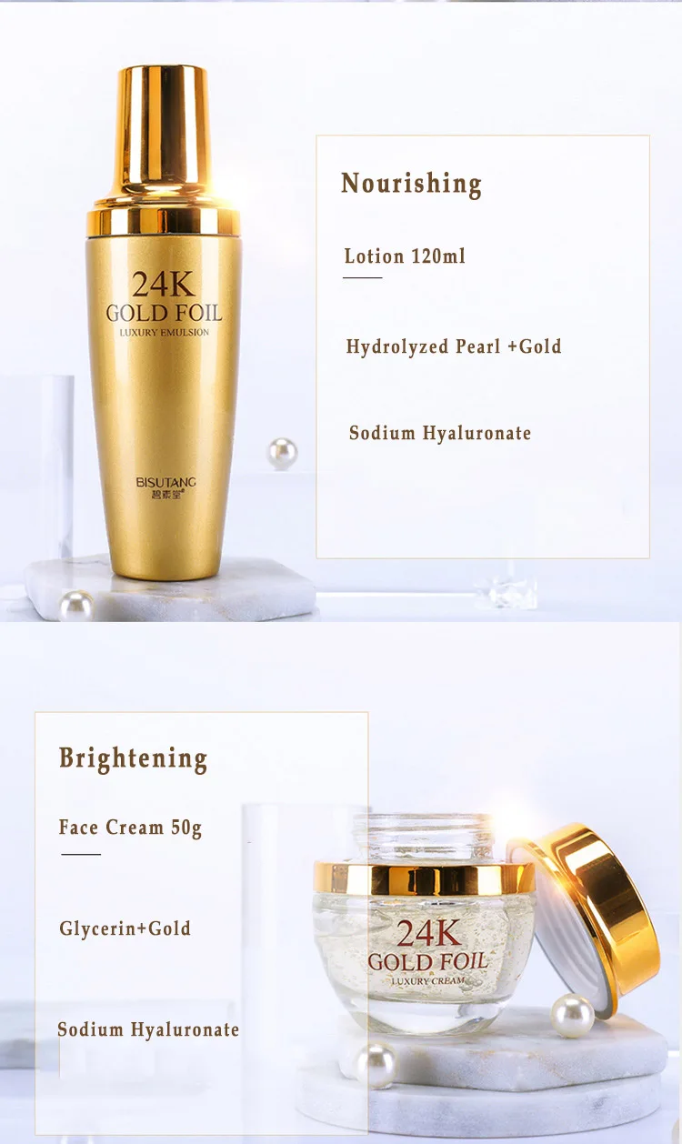 24k Gold Skin Care Set Nourishing Moisturizing Gold Foil Skin Care Kit