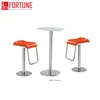 red industrial leather and chrome bar stools set metal