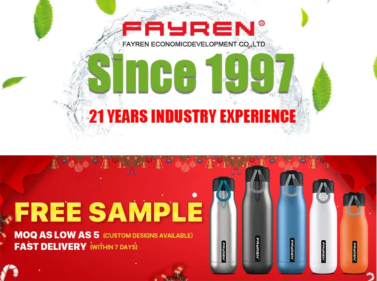 Wholesale fayren eco -friendly bpa free custom thermal vacuum insulated metal stainless steel hot drinking sports water bottle