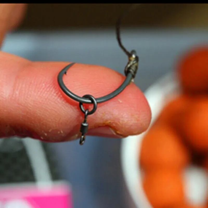 

carp fishing hook swivel Micro ring swivel matte black hook link bolies swivel UK 20