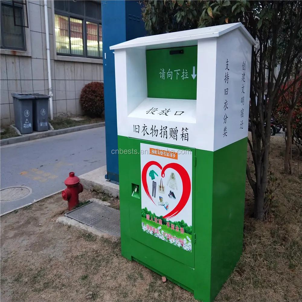 
Metal Textiles Collection Clothing Recycling Bin for sales 