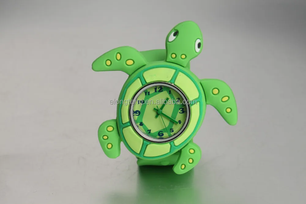 

marine animals silicone quartz slap band watches with tortoise design, N/a