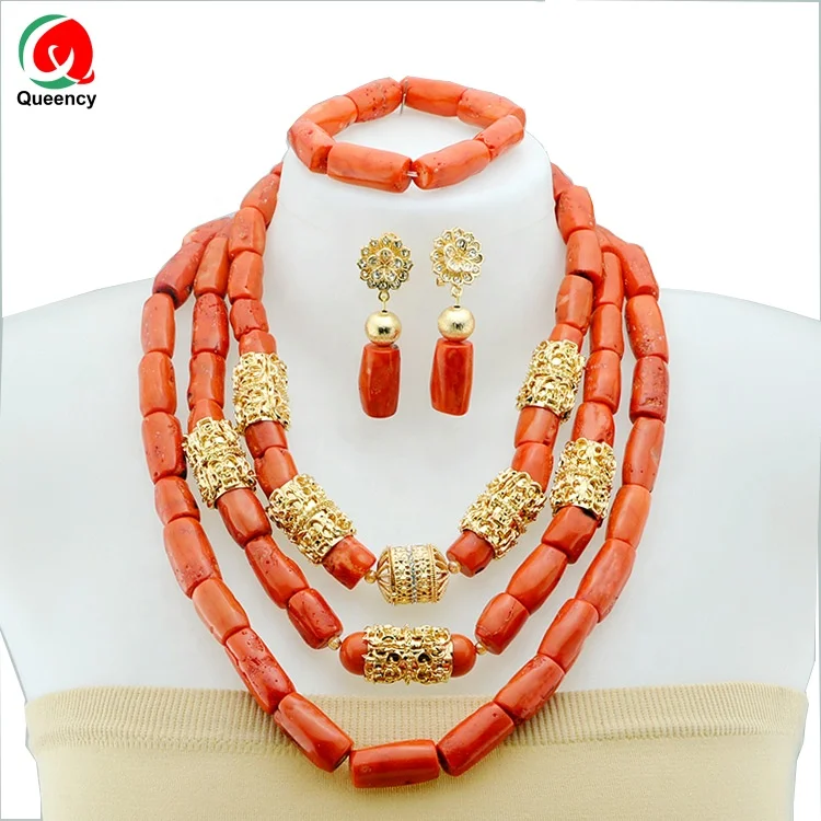 

HF Brand New Fashion Indian African Beaded Jewelry Sets For Brides Gold Plated Costume Crystal Jewelry Handmade Necklace Set, As shown& customized