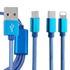 3 in 1 multiple device phone connector usb charging cord portable universal fish net charging cable