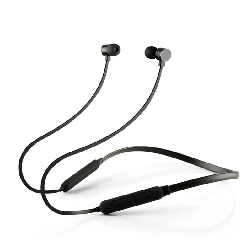 

Wireless BT Earbuds Black Metal Magnetic Noise Cancelling Sweatproof Neckband Stereo Earphone, N/a