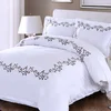 Wholesale Twin Size Luxury Embroidery Bedding 100% Cotton Duvet Cover Set
