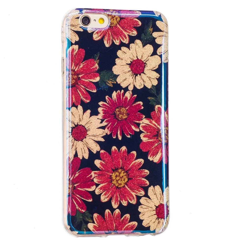 

cute cartoon imd soft TPU thin silicone cover case for iphone 7 8 x xs max 11 pro SE2020 floral Blu-ray Bling phone case