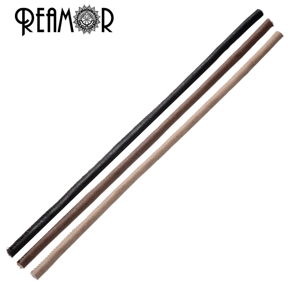 

REAMOR High Quality 5mm PU Leather Rope Cord String Chains For Women Men Bracelet DIY Jewelry Making Findings Wholesale