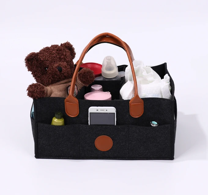 

2019 handmade felt baby diaper caddy organizer bag, Pantone color