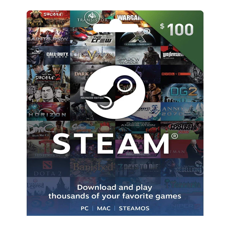

US Service Steam 100 US Dollar Recharge Card Gift Card US, N/a