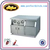 Stainless Steel kitchen center island with cabine and ice bin&cup dispenser