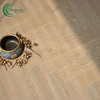 Herringbone white oak engineered wood heated flooring