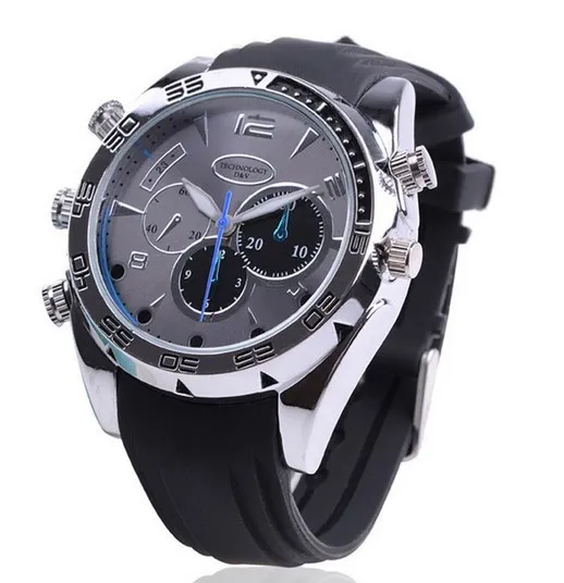 

Free shipping HD 1080P night vision camera watch with 16gb built-in hidden watch with spy camera, Black