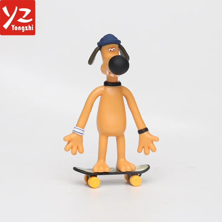 Indah Plastik Kuning Lucu Anjing Gemuk Silikon Padat Boneka Untuk