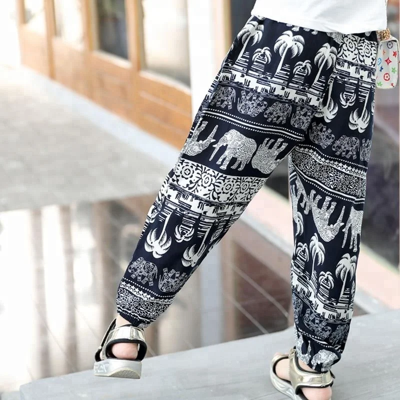 

Hot Sell Summer Kids Boy Season anti-mosquito pants 2018 new loose chiffon girl's trousers