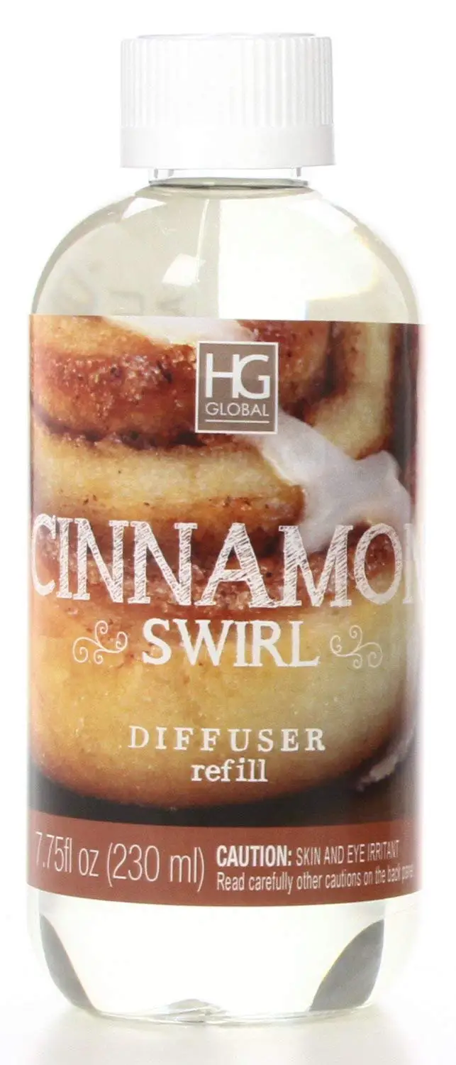 Hosley Premium Cinnamon Swirl Reed Diffuser Refills Oil, 230 ml (7.75 fl oz) Made in USA. BULK BUY. Ideal GIFT for weddings, spa, Reiki, Meditation settings W1