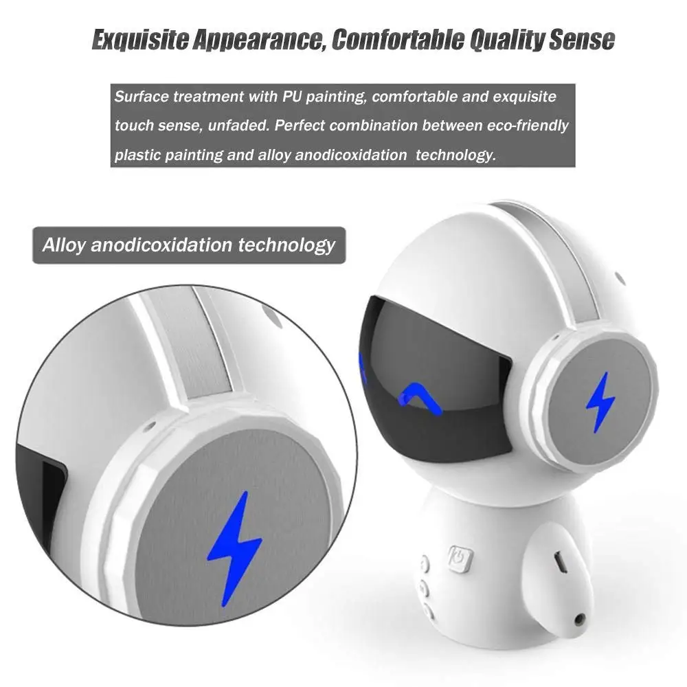 Portable Cartoon Wireless Stereo Robot Bluetooths Speaker Stereo Music Player with power bank gift - ANKUX.COM