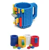 New creative plastic cup assemble toy cup,building block mug,cube mug