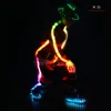 LED Luminous Costumes For Hip-Hop & Street Dancing,Black & Red Programmable Unitards for Children and Kids