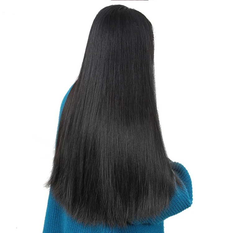 

Cheap pre plucked glueless natural straight unprocessed raw human hair lace front wig with baby hair