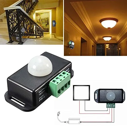 Hot sale DC 12V/24V 8A Automatic Body Infrared PIR Motion Sensor Switch For LED Light with factory price