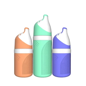 Image of Glass Baby Feeding Bottles with Silicone Protective Cover