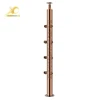 Satin finish stair steel railing column polished ss exterior guard porch railing post