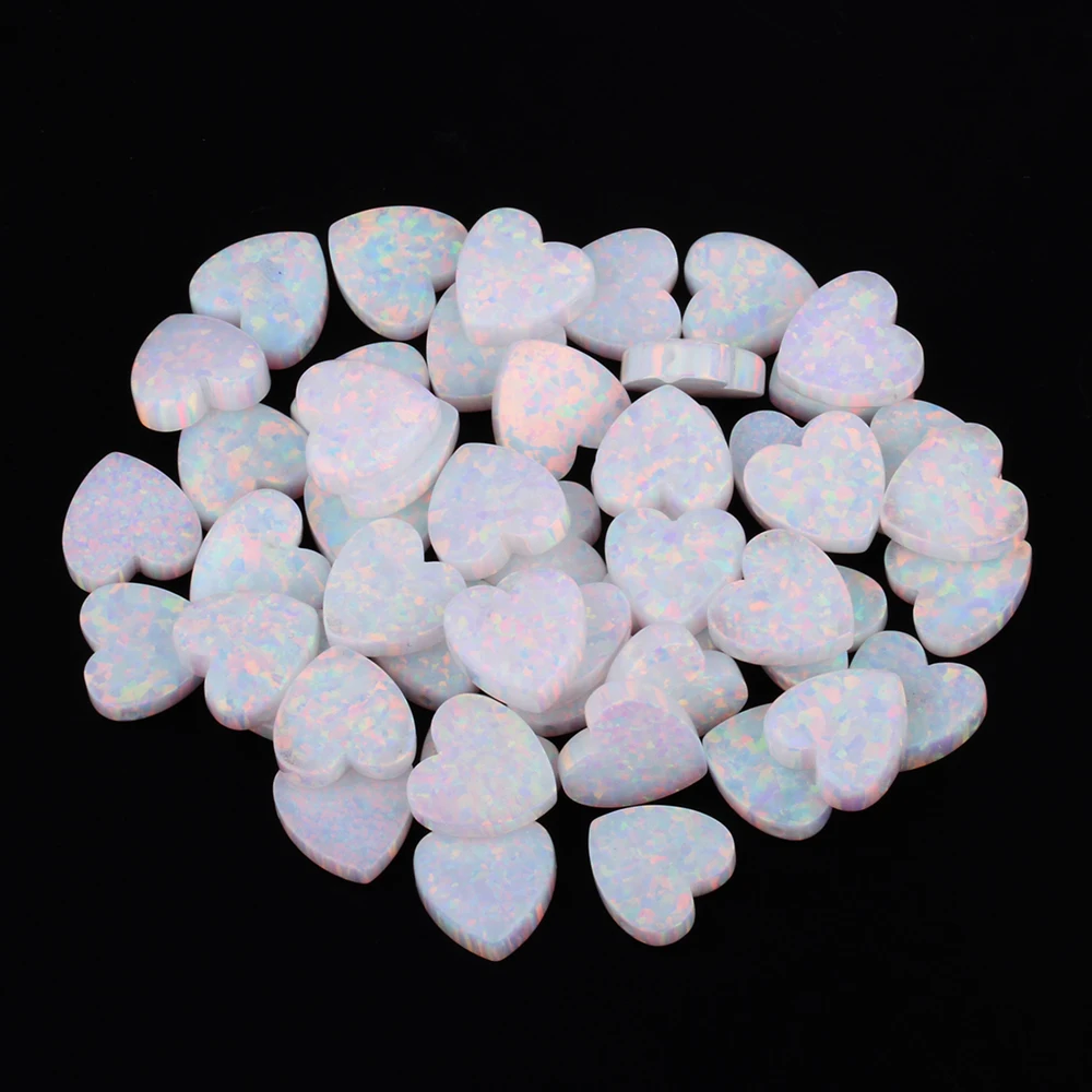 心形双扁平 op17 合成蛋白石宝石珠宝制作