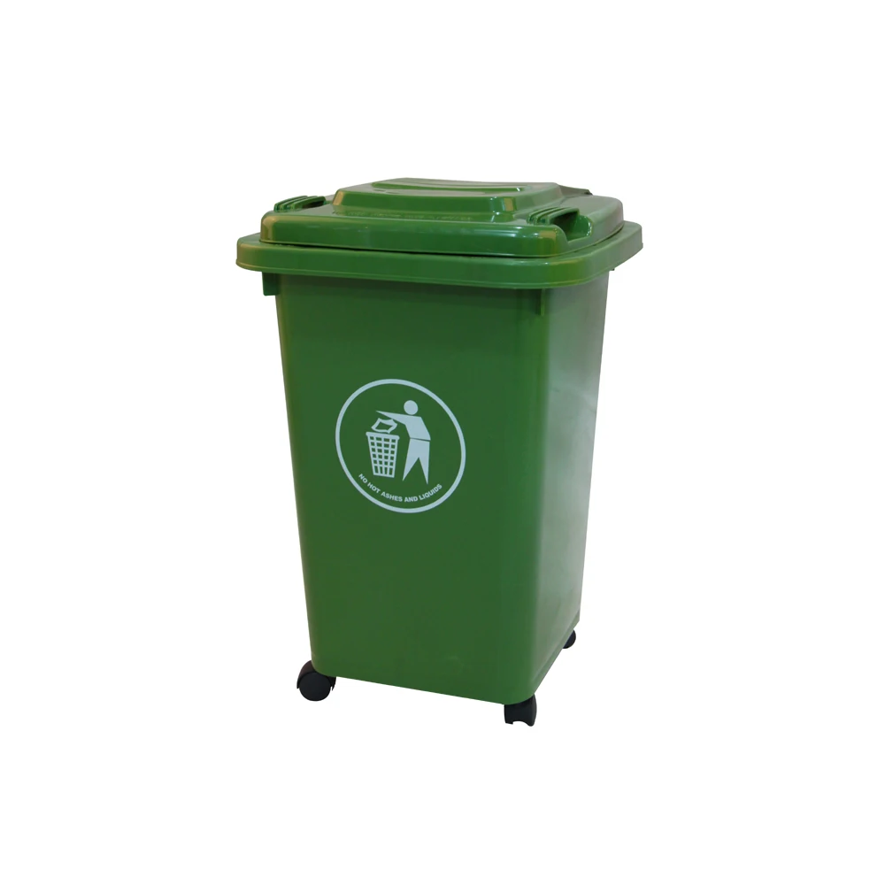 Huading 50 Liter Garbage Recycling Plastic Hdpe Waste Bin With 4 Wheels ...