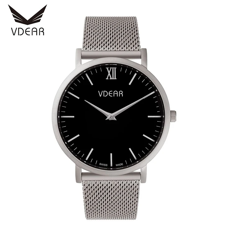 

High Quality 316l Stainless Steel Watch Gold Bracelet Watch Stainless Steel Back Unisex Mesh Watch For Men