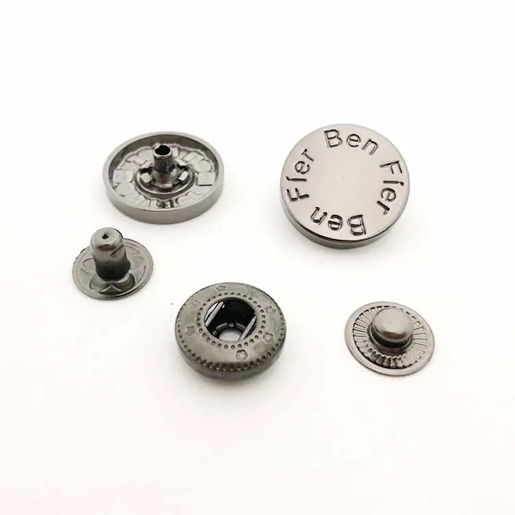 Factory Supply Fashion Custom Embossed Metal Snap Buttons With Logo For ...