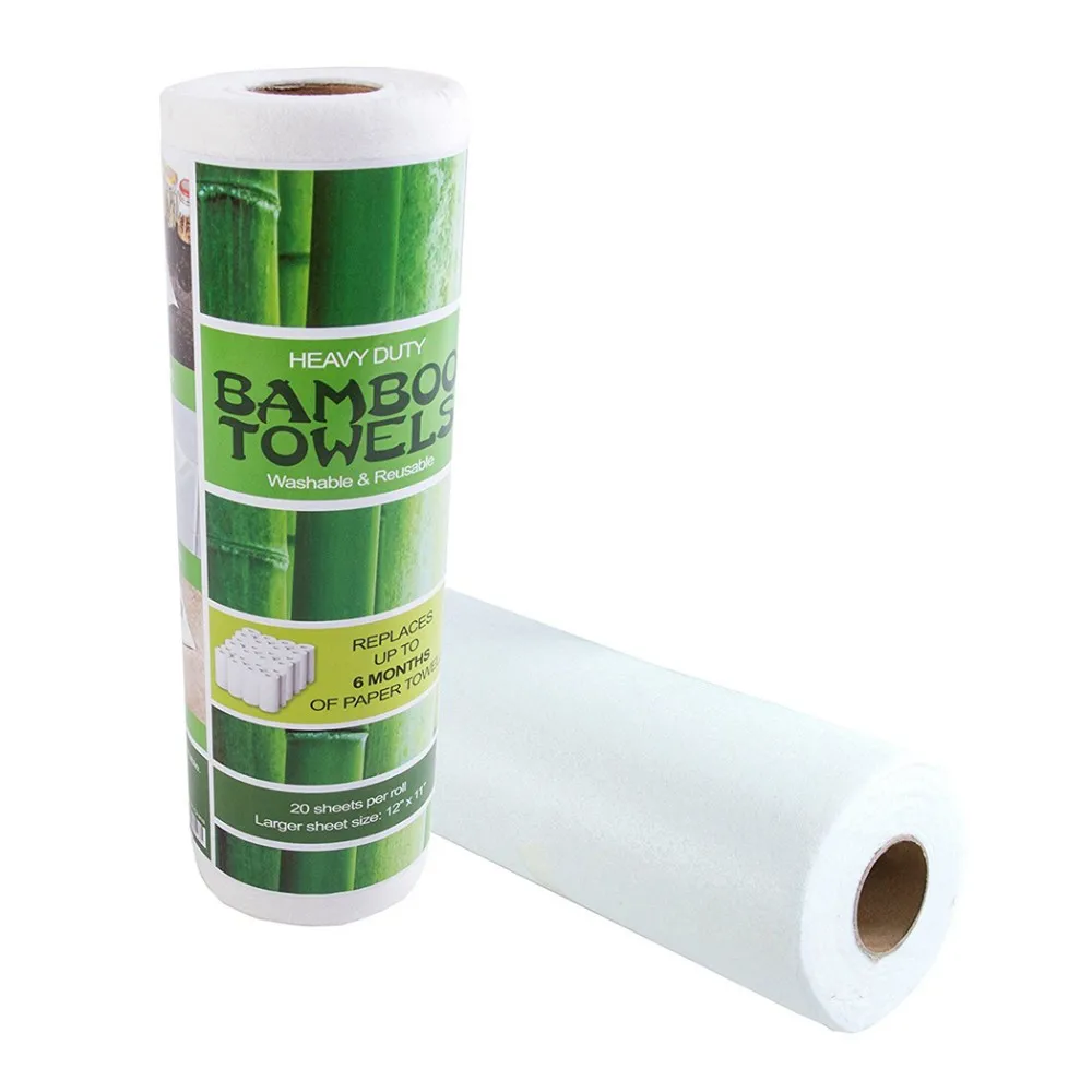 White 100 Bamboo Fiber Nonwoven Nonstick Oil Household Cleaning Cloth