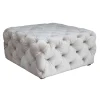 Square Velvet Tufted Ottoman Coffee Table