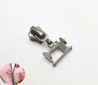 

Creative Sewing Machine Pattern Zipper Slider Custom Metal Zipper Puller For Garment Accessories