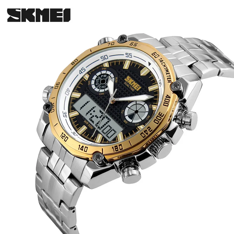 

SKMEI 1204 Men's Digital and Quartz watch Analog Dual Display 30m Waterproof Men Sport Wristwatch Relogio Feminino, 4 colors for choice