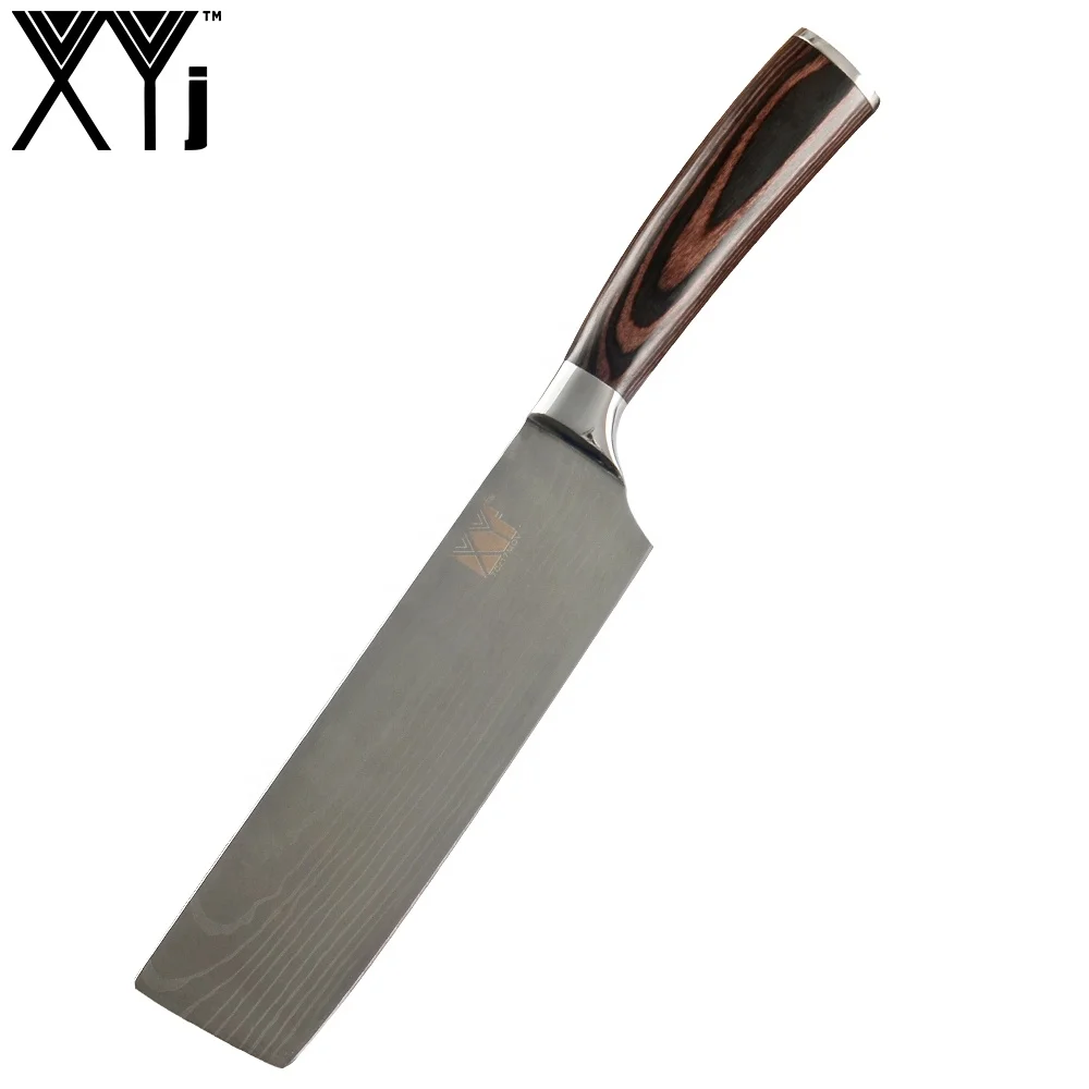 

BeautyPattern Blade Stainless Steel Kitchen Knife High Grade 7 inch Chopping Knife Color Wood Handle Cleaver Kitchen Knives, N/a