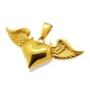 Olivia Personalized Stainless Steel Guardian Angel Necklace Accessories Gold Devil Heart With Wings Pendant