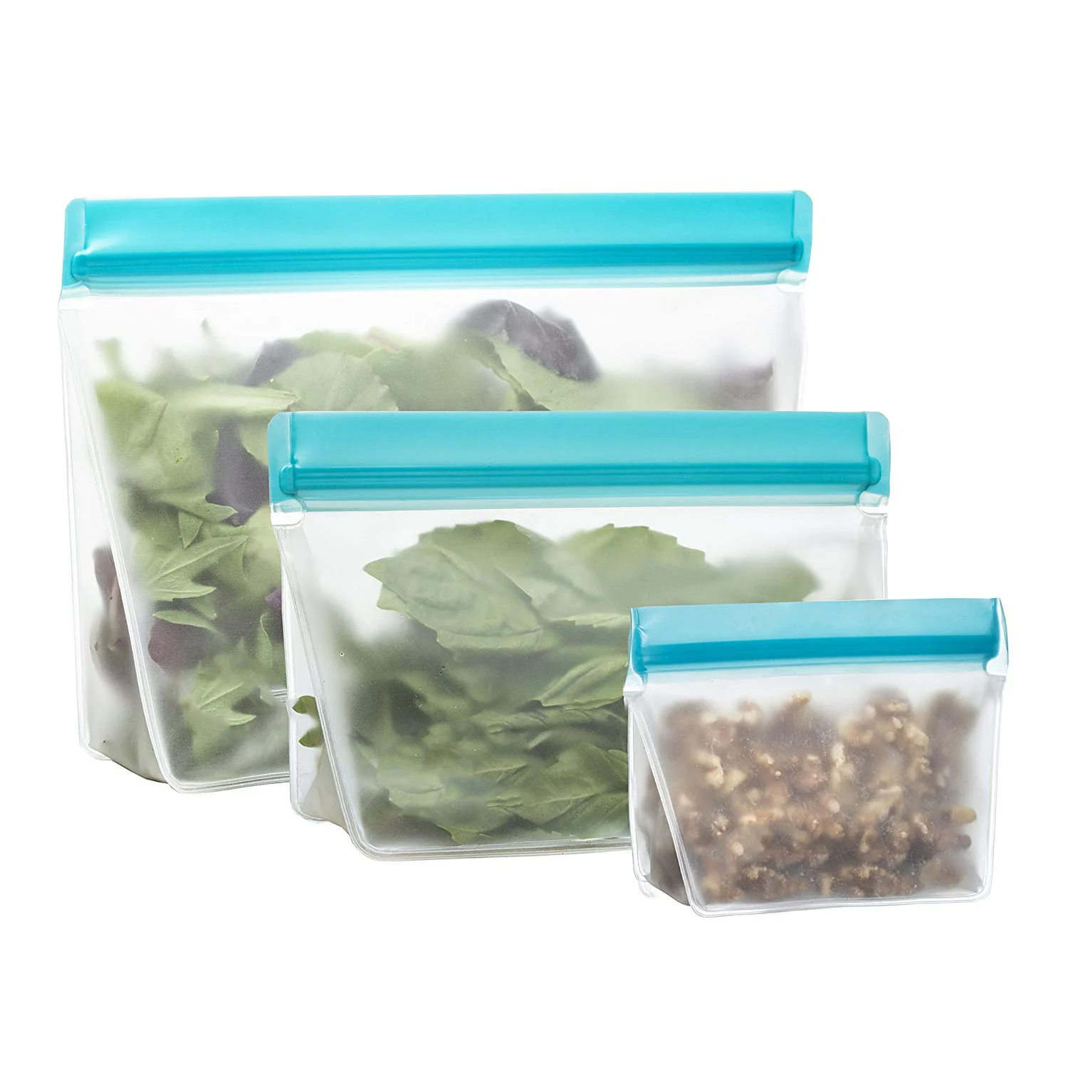 Stand Up Reusable Peva Food Storage Bags Zip Seal Sandwich Snack Bag