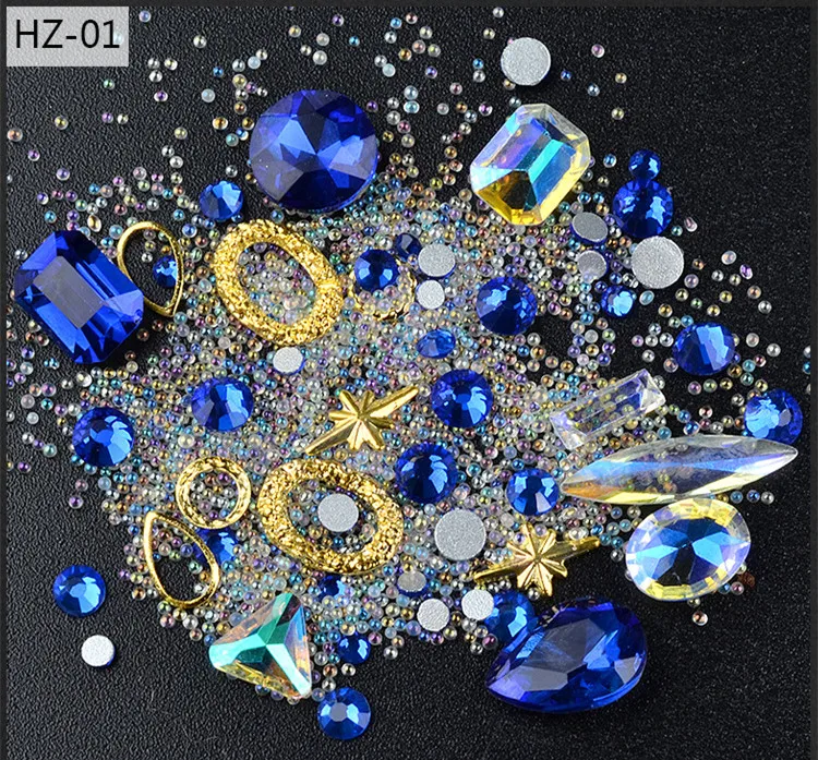 

Nail Art Decoration Charm Gem Beads Rhinestone Hollow Metal decoration Mixed Shiny Diamond 3D DIY Accessories, As pic show
