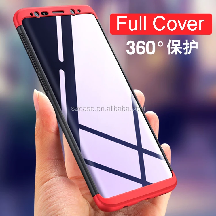 

Full cover hard 360 degree heavy dust shockproof protective phone case for samsung galaxy s9 s9plus glass