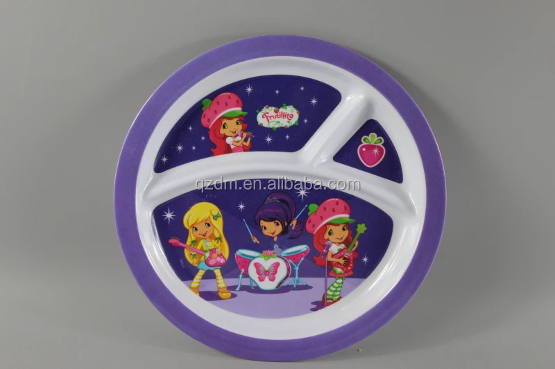 8.5" Melamine 3 Divide Plate, 100% Melamdine Section Plate