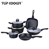 Aluminum forged black non-stick coating crystal cookware set