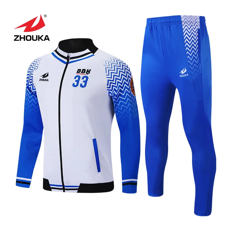 blue matching tracksuit