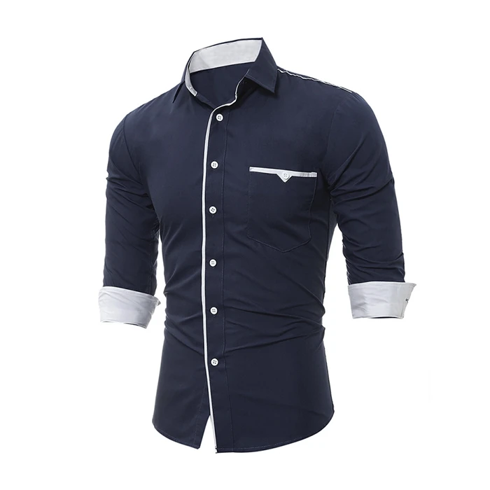 

LC-5228 Men's casual slim 3/4 sleeve business shirt with fabric pocket trim shirt in stock / OEM Custom, As per your requirements or pantone code