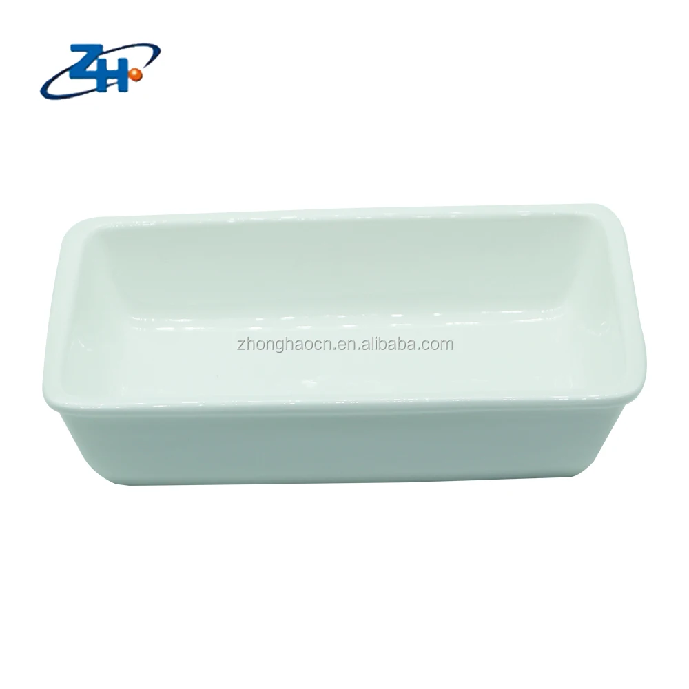 Full Plain White Rectangular Ceramic Baking Tray Plate For Oven Buy