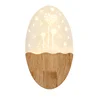 modern deco acrylic 3d sticker wall lamp indoor egg shape kids bedside wood led wall night lamp