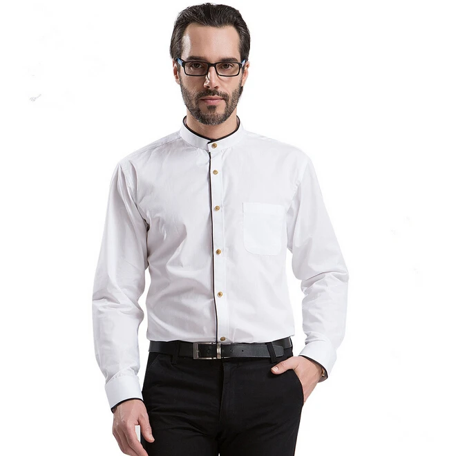 Camisa de hombre cuello mao Casual de negocios la moda de
